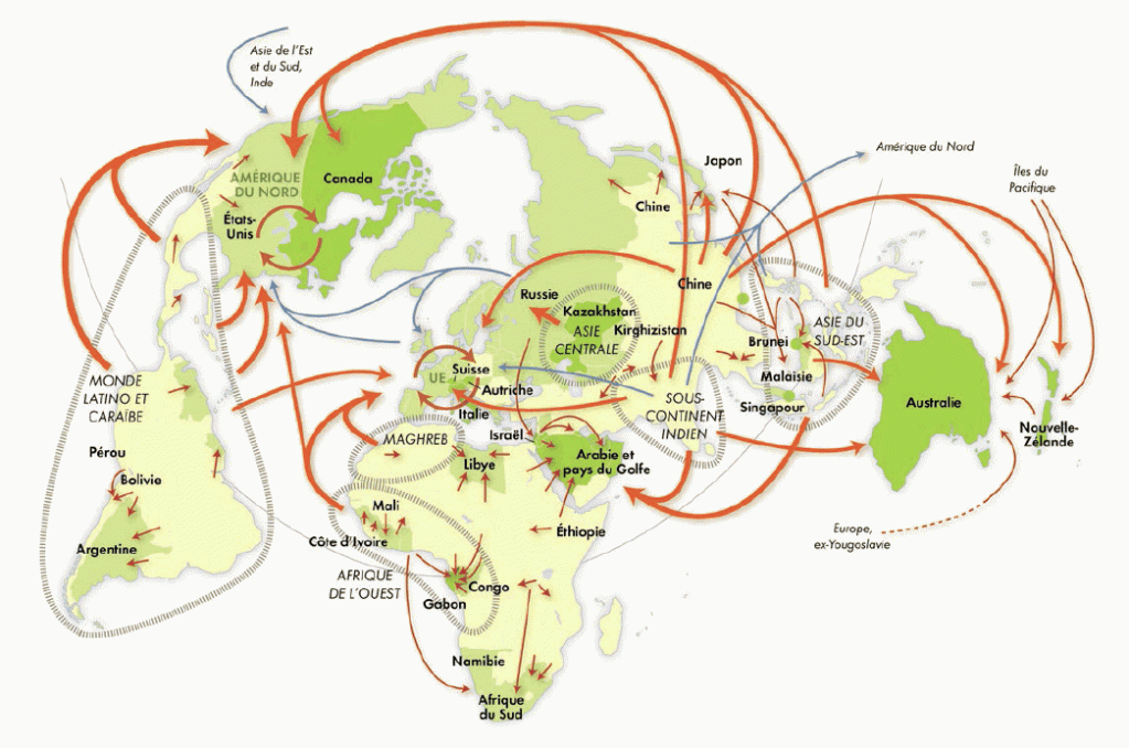flux migratoire dans le monde